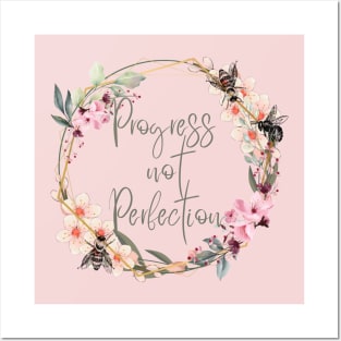 Progress Not Perfection Posters and Art